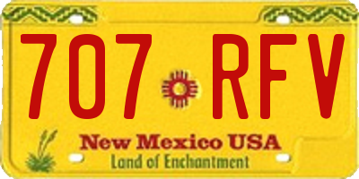 NM license plate 707RFV