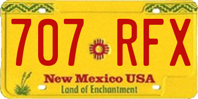 NM license plate 707RFX