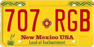 NM license plate 707RGB