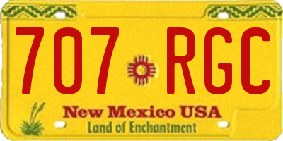 NM license plate 707RGC