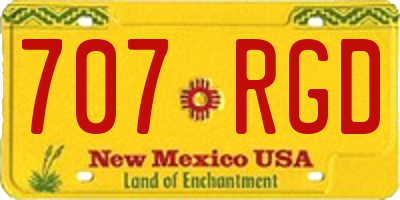NM license plate 707RGD