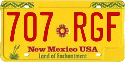 NM license plate 707RGF