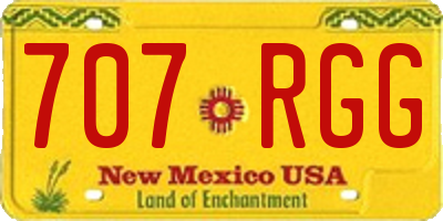 NM license plate 707RGG