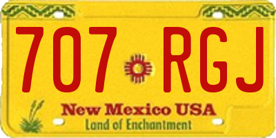 NM license plate 707RGJ