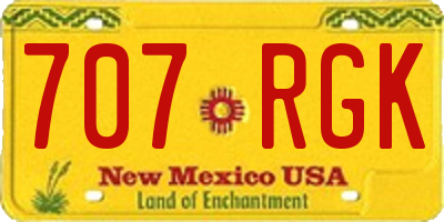 NM license plate 707RGK