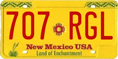 NM license plate 707RGL