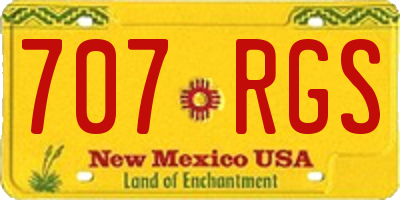 NM license plate 707RGS