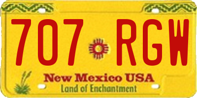 NM license plate 707RGW