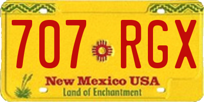 NM license plate 707RGX