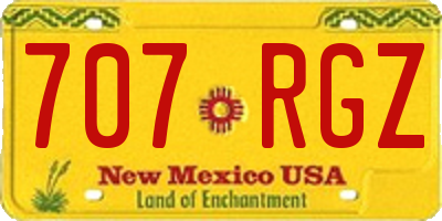 NM license plate 707RGZ