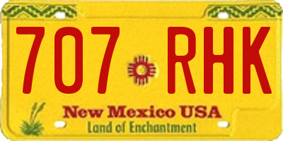 NM license plate 707RHK