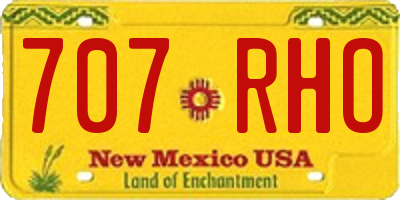 NM license plate 707RHO
