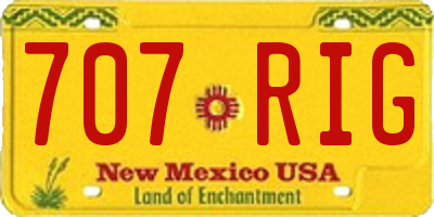 NM license plate 707RIG