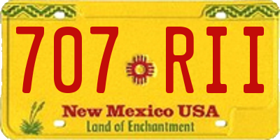 NM license plate 707RII