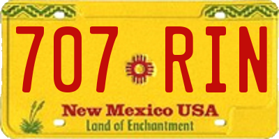 NM license plate 707RIN