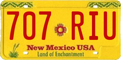 NM license plate 707RIU