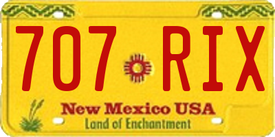 NM license plate 707RIX