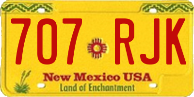 NM license plate 707RJK