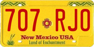 NM license plate 707RJO