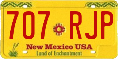 NM license plate 707RJP