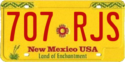 NM license plate 707RJS