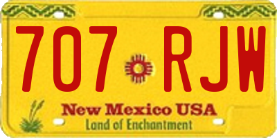 NM license plate 707RJW
