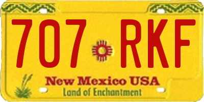 NM license plate 707RKF