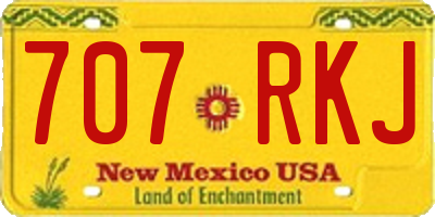 NM license plate 707RKJ