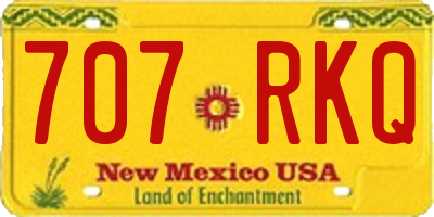 NM license plate 707RKQ