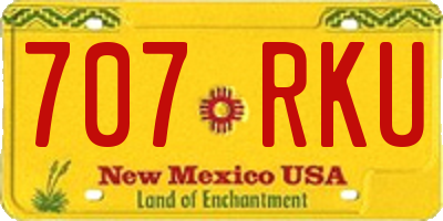 NM license plate 707RKU