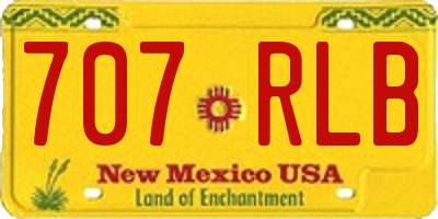 NM license plate 707RLB