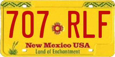 NM license plate 707RLF