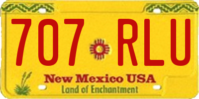 NM license plate 707RLU