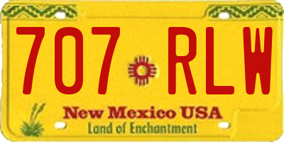NM license plate 707RLW