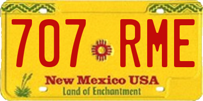 NM license plate 707RME