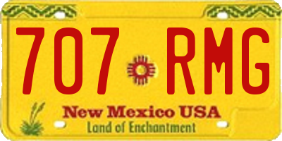 NM license plate 707RMG