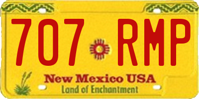 NM license plate 707RMP