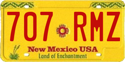 NM license plate 707RMZ