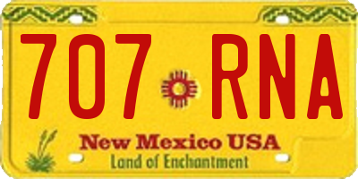 NM license plate 707RNA