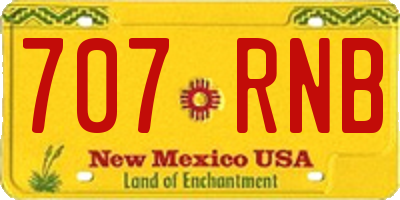 NM license plate 707RNB