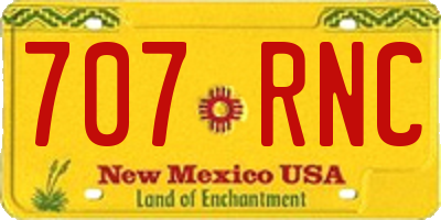 NM license plate 707RNC