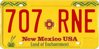 NM license plate 707RNE