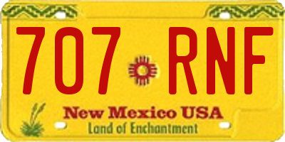 NM license plate 707RNF
