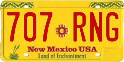 NM license plate 707RNG