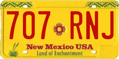 NM license plate 707RNJ
