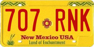 NM license plate 707RNK