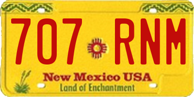 NM license plate 707RNM