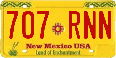 NM license plate 707RNN