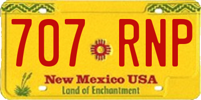 NM license plate 707RNP
