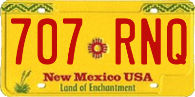NM license plate 707RNQ